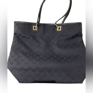 Gucci Black Canvas Tote Bag